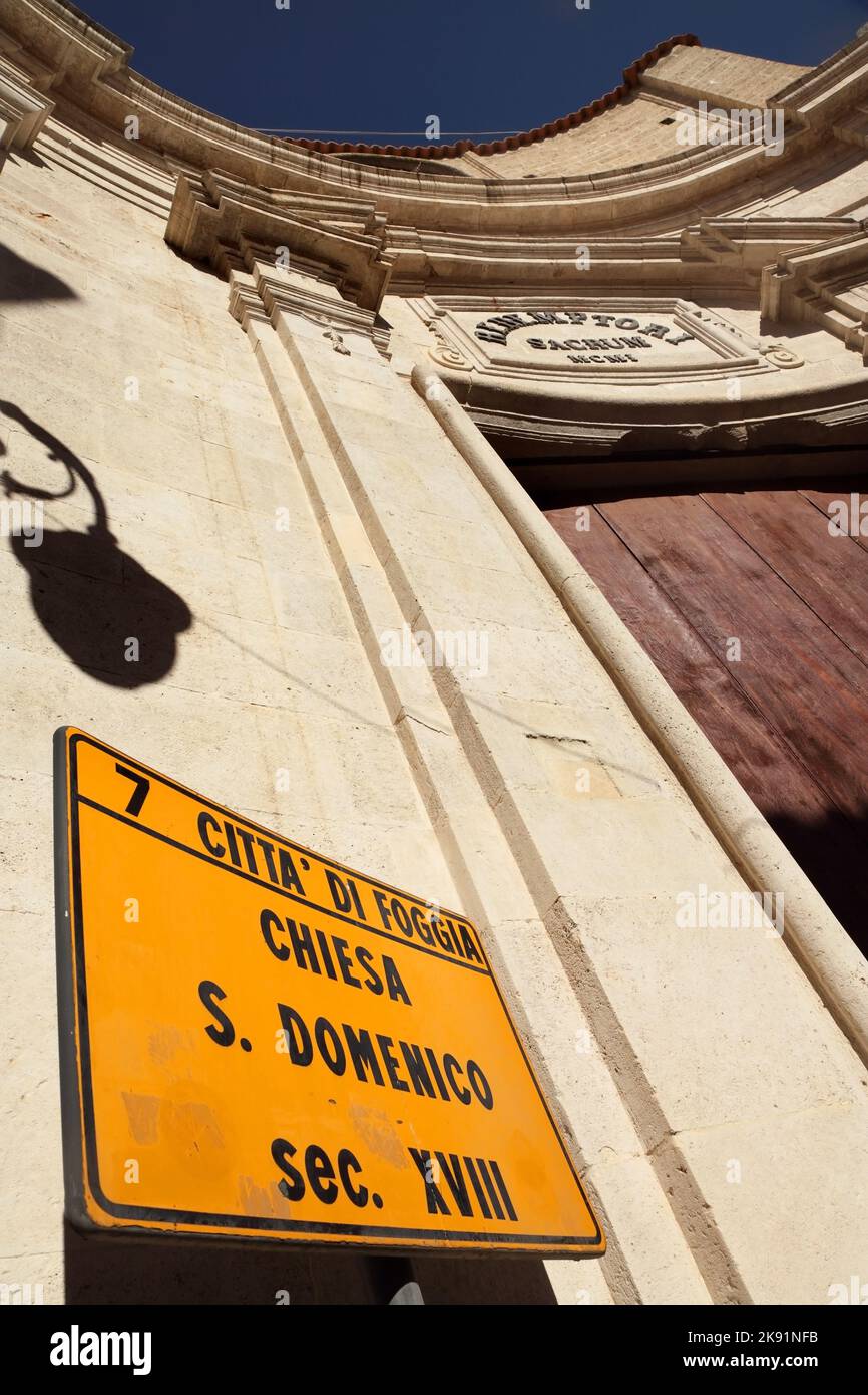 The 18th century San Domenico church, Foggia, Italy. Stock Photo