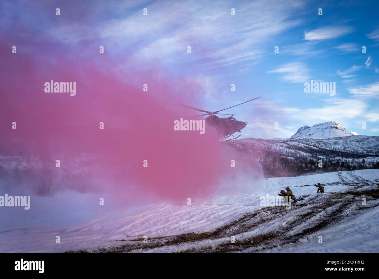 Bardufoss 20221025.Princess Ingrid Alexandra visits Brigade Nord at Setermoen in Bardufoss on Tuesday. There she joined the sanitary battalion on training. Photo: Heiko Junge / NTB POOL Stock Photo