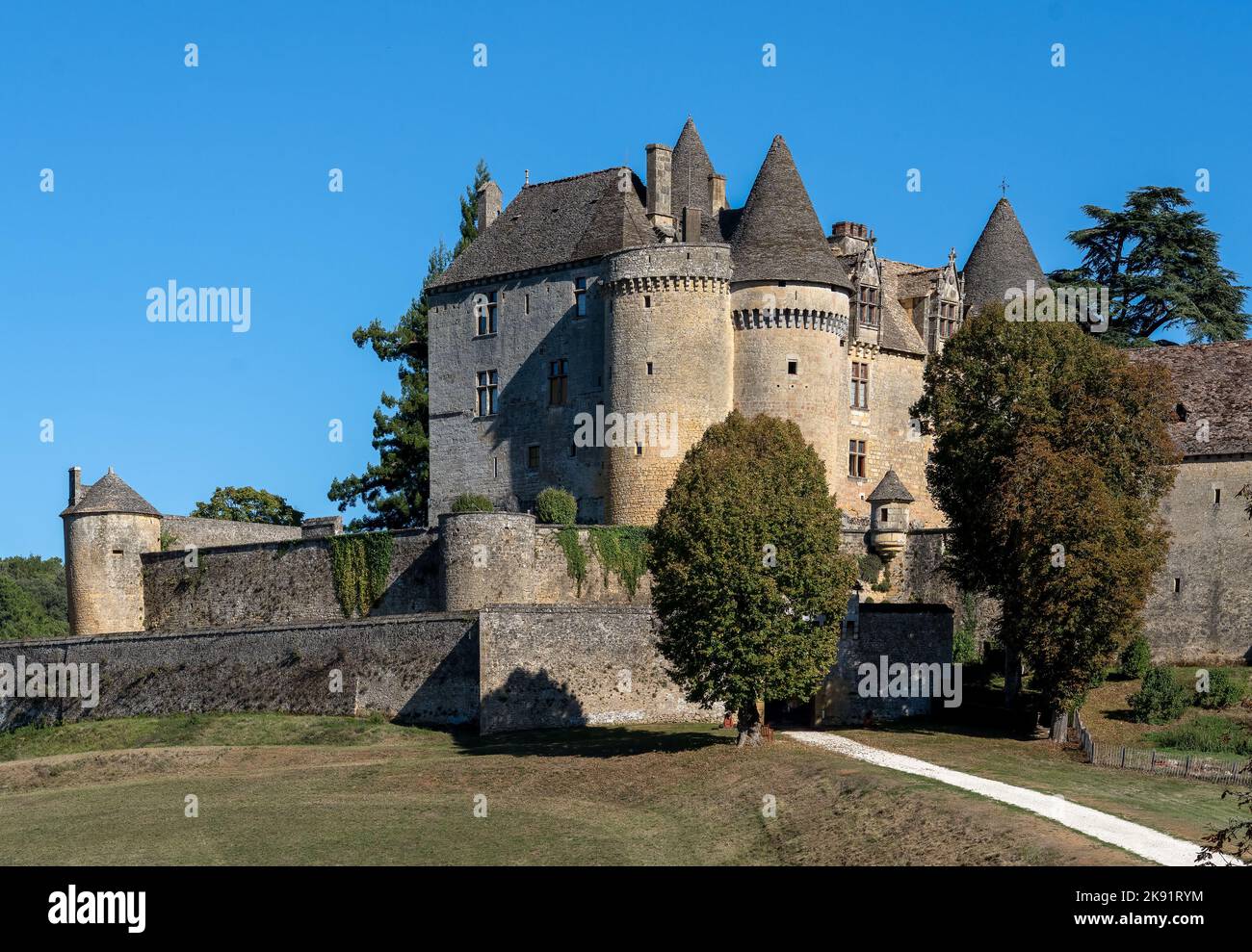 Chateau des Milandes, former home of Josephine Baker, magnificent castle in Dordogne France Stock Photo