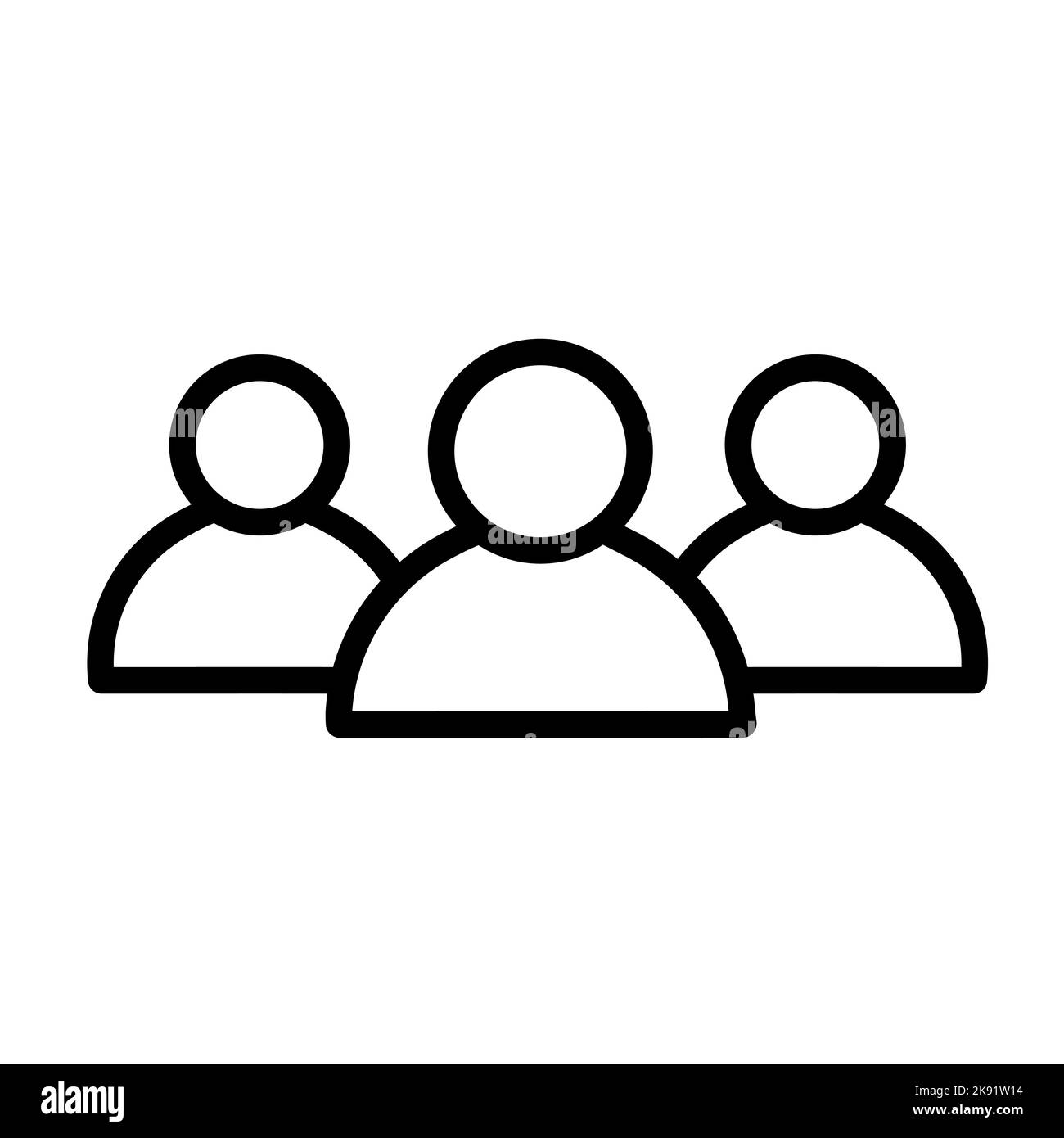 People icon in flat design. Men line symbol isolated on white