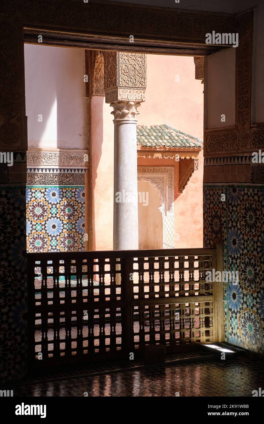 Saadian Tombs Marrakech Morocco Stock Photo
