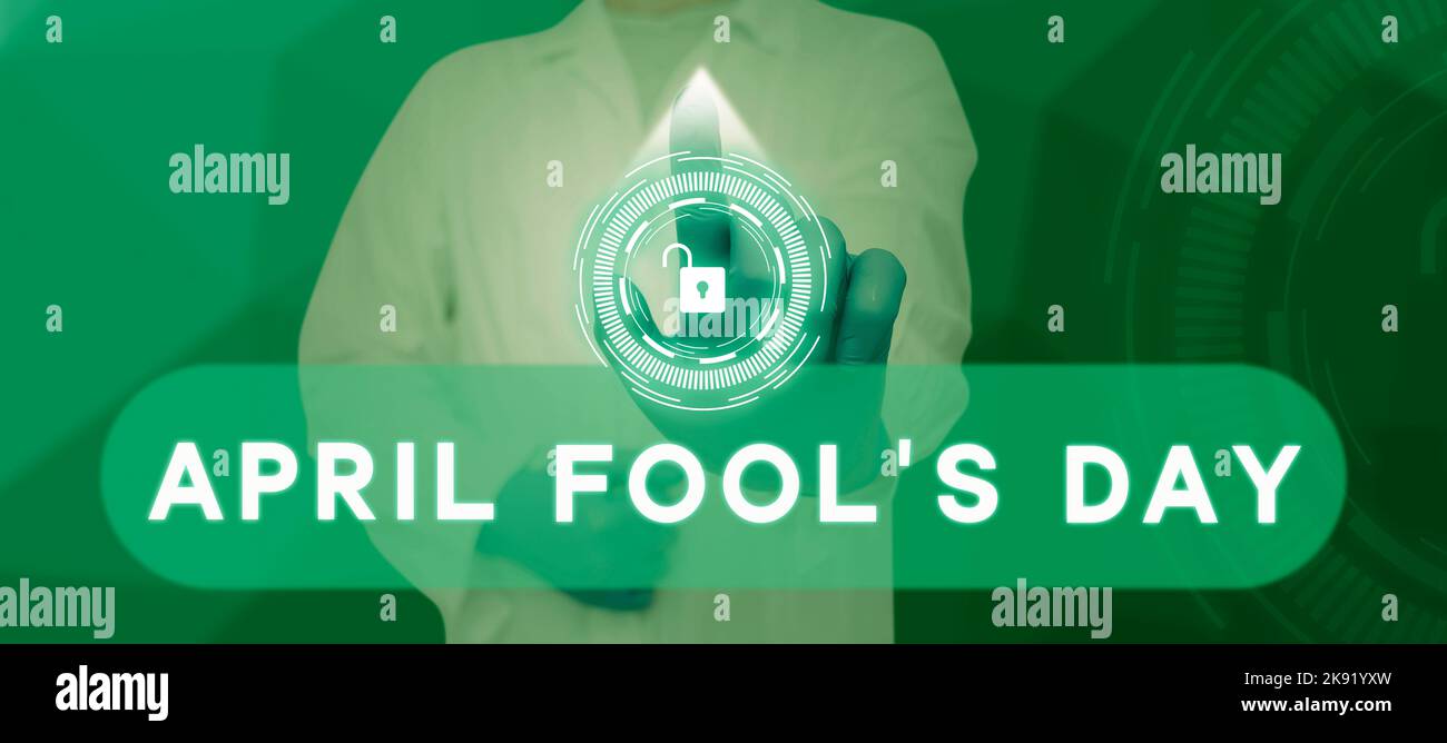 Conceptual display April Fool S Is Day. Business showcase Practical jokes humor pranks Celebration funny foolish Stock Photo