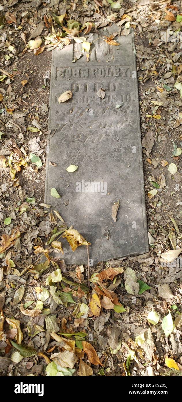 WhiteBritton Cemetery, Quarry Trails Metro Park, Columbus, Ohio Stock