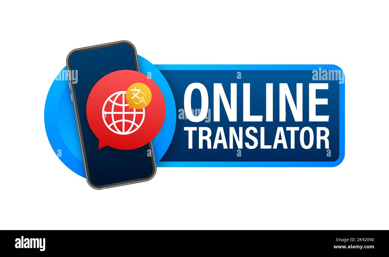 Online language translator concept. Translator icon. Vector stock