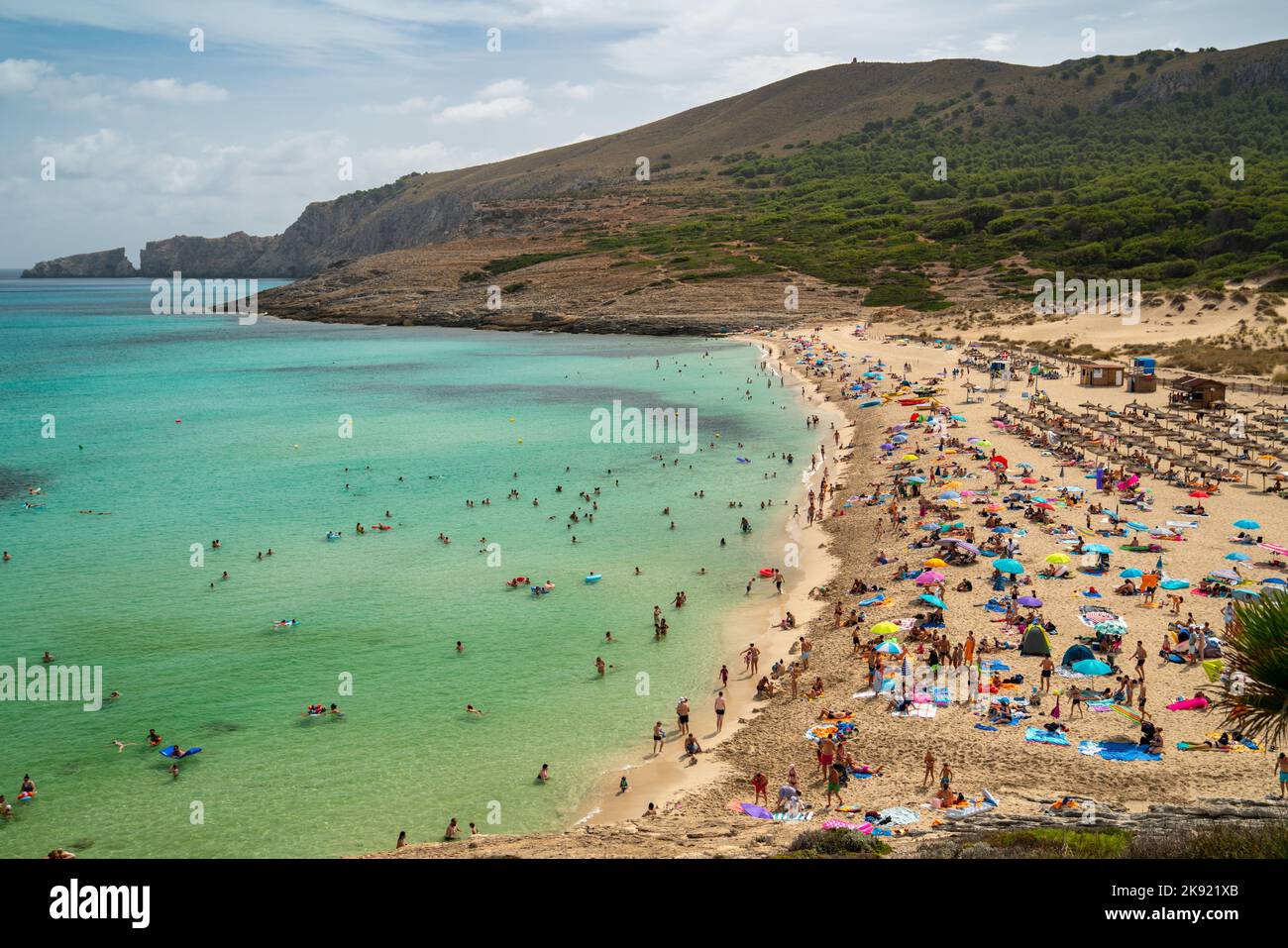 The beach of Cala Mesquida, on the north-east coast of Majorca, Mallorca, in September Stock Photo