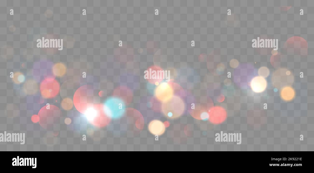 Colorful bokeh lights background. Blurred circle shapes. Vector ...