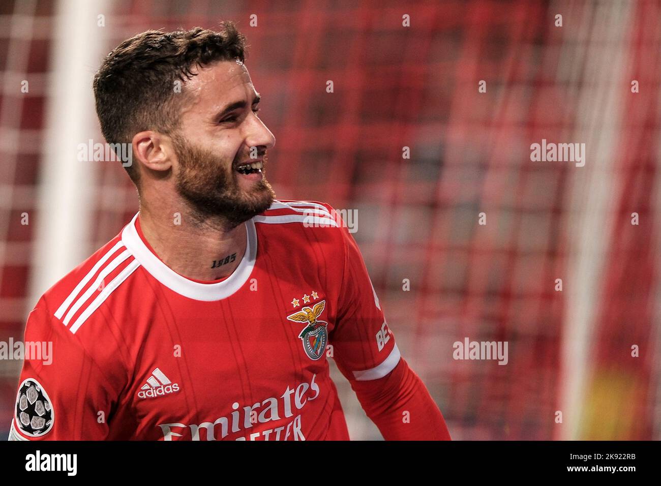 Lisbon, Portugal. 25th Oct, 2022. Rafa Silva of Benfica celebrates after scoring the goal of 3-1 during the Champions League Group H football match between Benfica and Juventus FC at estadio da Luz in Lisbon (Portugal), October 25h, 2022. Photo Federico Tardito/Insidefoto Credit: Insidefoto di andrea staccioli/Alamy Live News Stock Photo