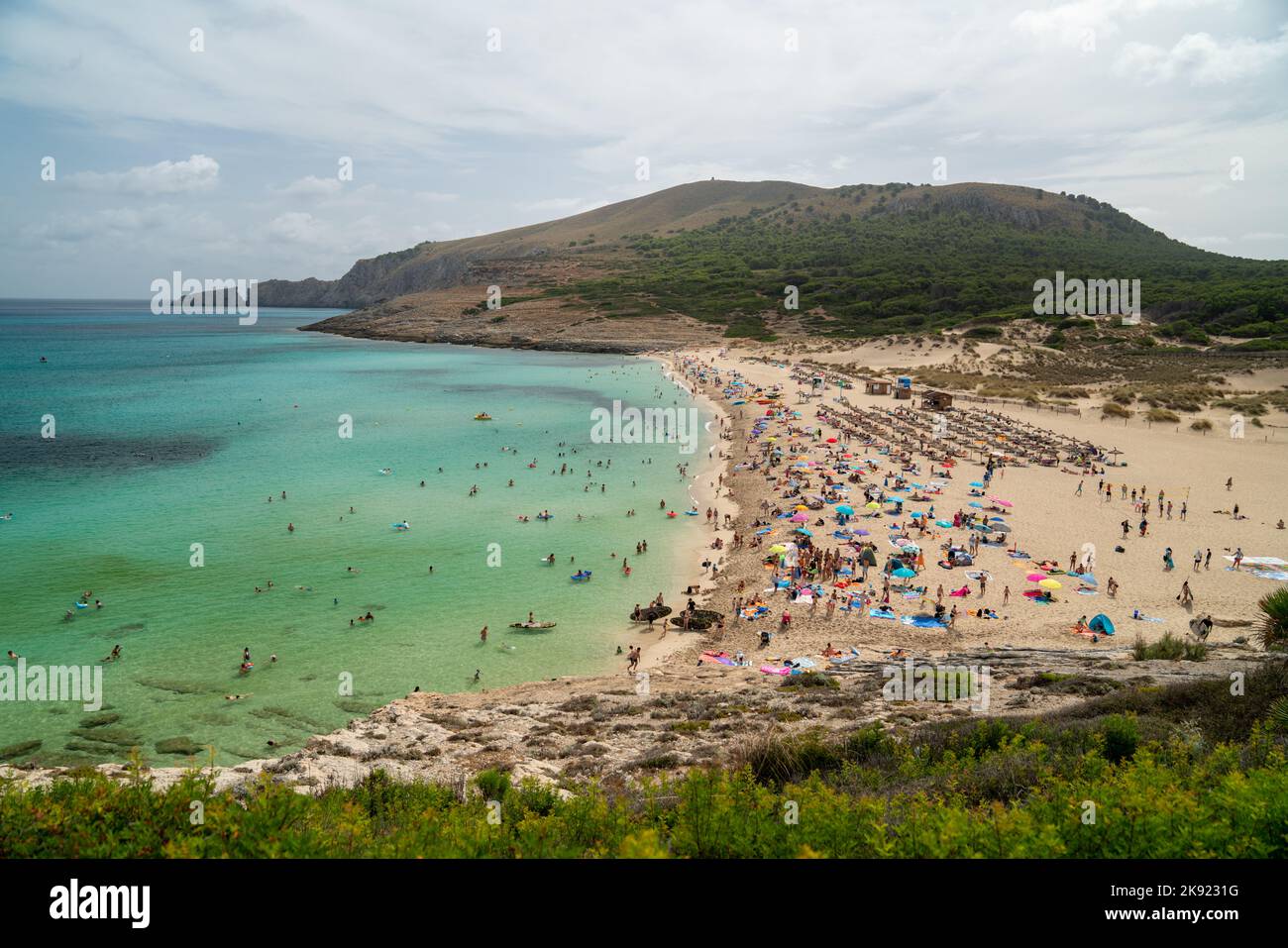 The beach of Cala Mesquida, on the north-east coast of Majorca, Mallorca, in September Stock Photo