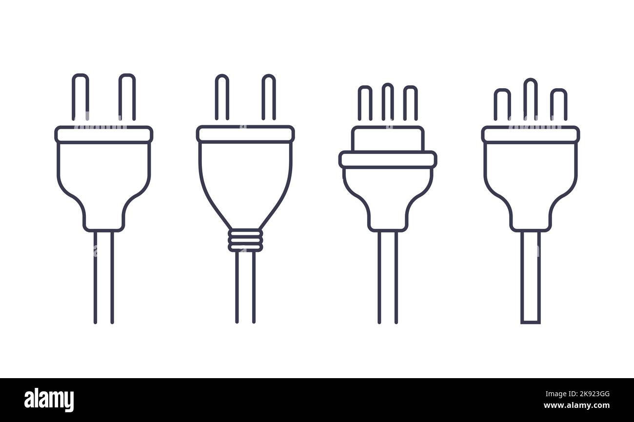 Electric plug power vector consumption ac symbol icon. Electric plug