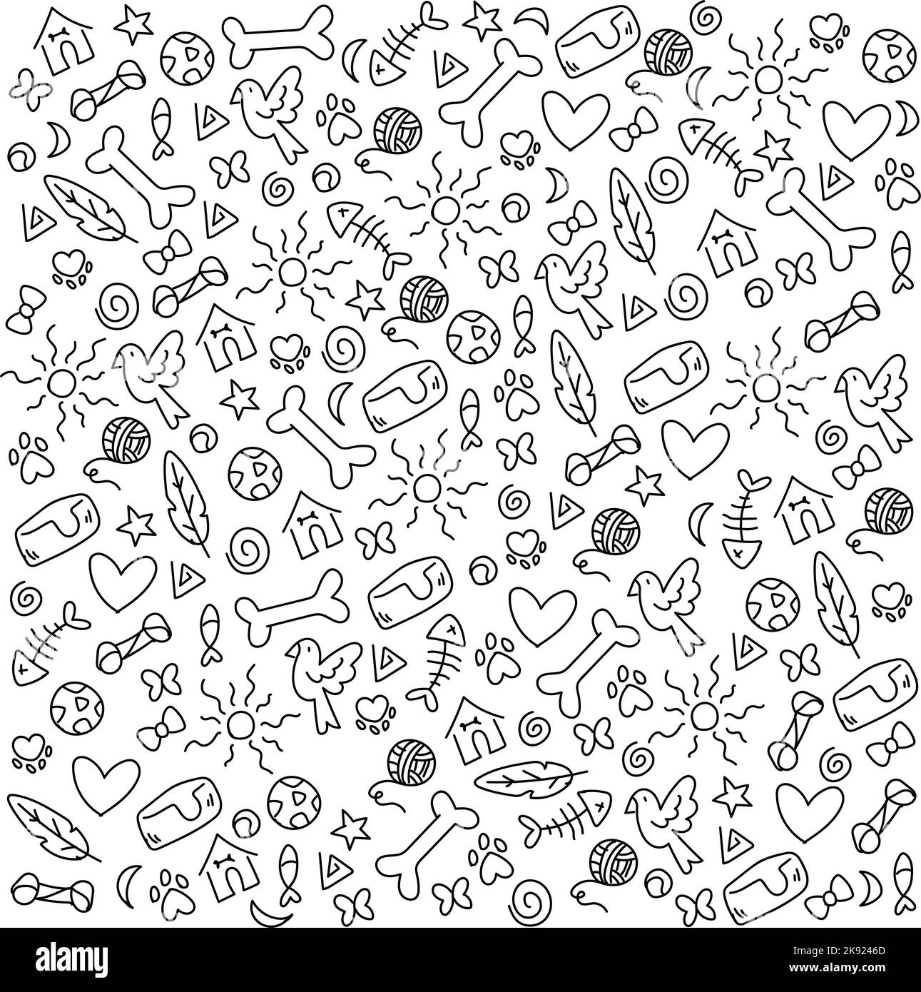 Seamless pattern background with pet toys icons Vector Stock Vector ...