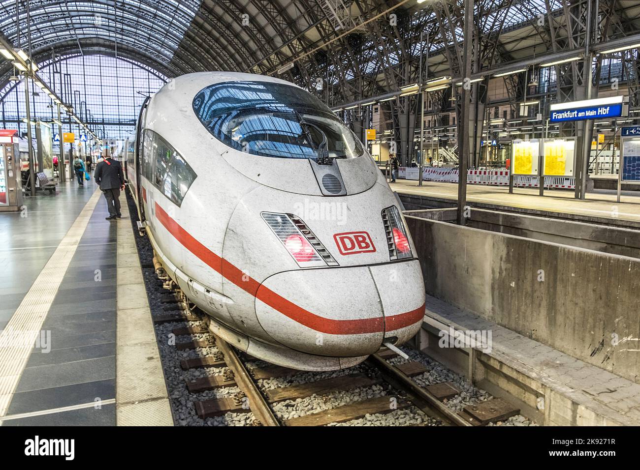 FRANKFURT, GERMANY - AUG 31, 2016: people arrive and depart at