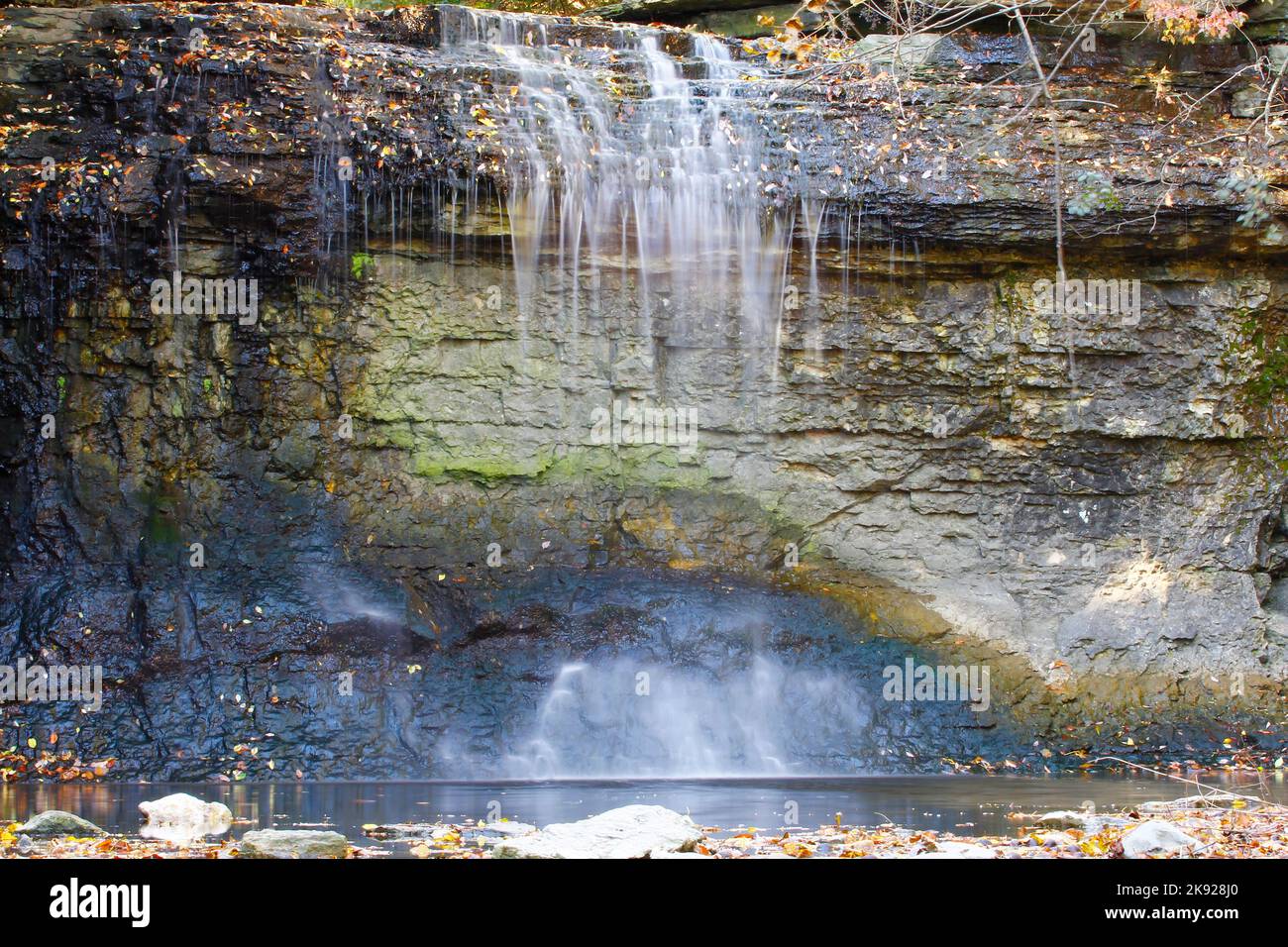 Millikin Falls, Quarry Trails Metro Park, Columbus, Ohio Stock Photo