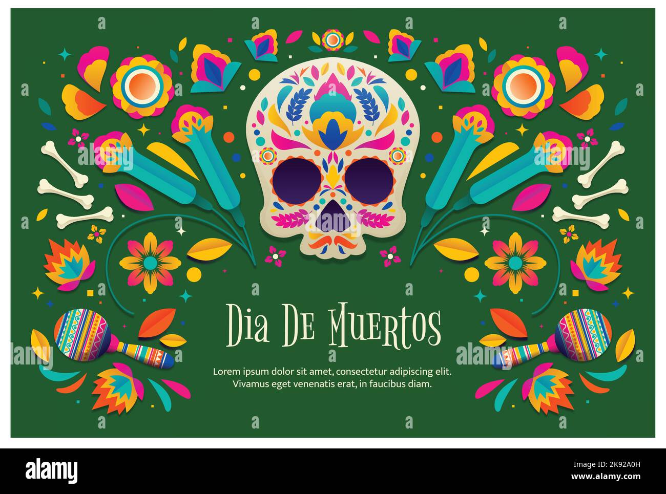 gradient dia de muertos background vector design illustration Stock Vector