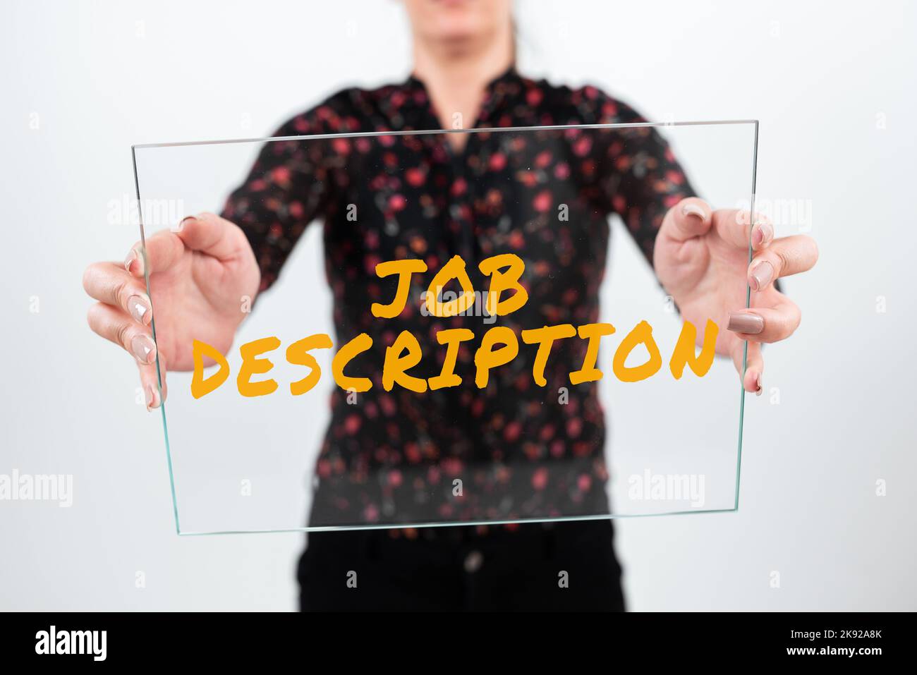 Conceptual display Job Description. Word for written narrative showing