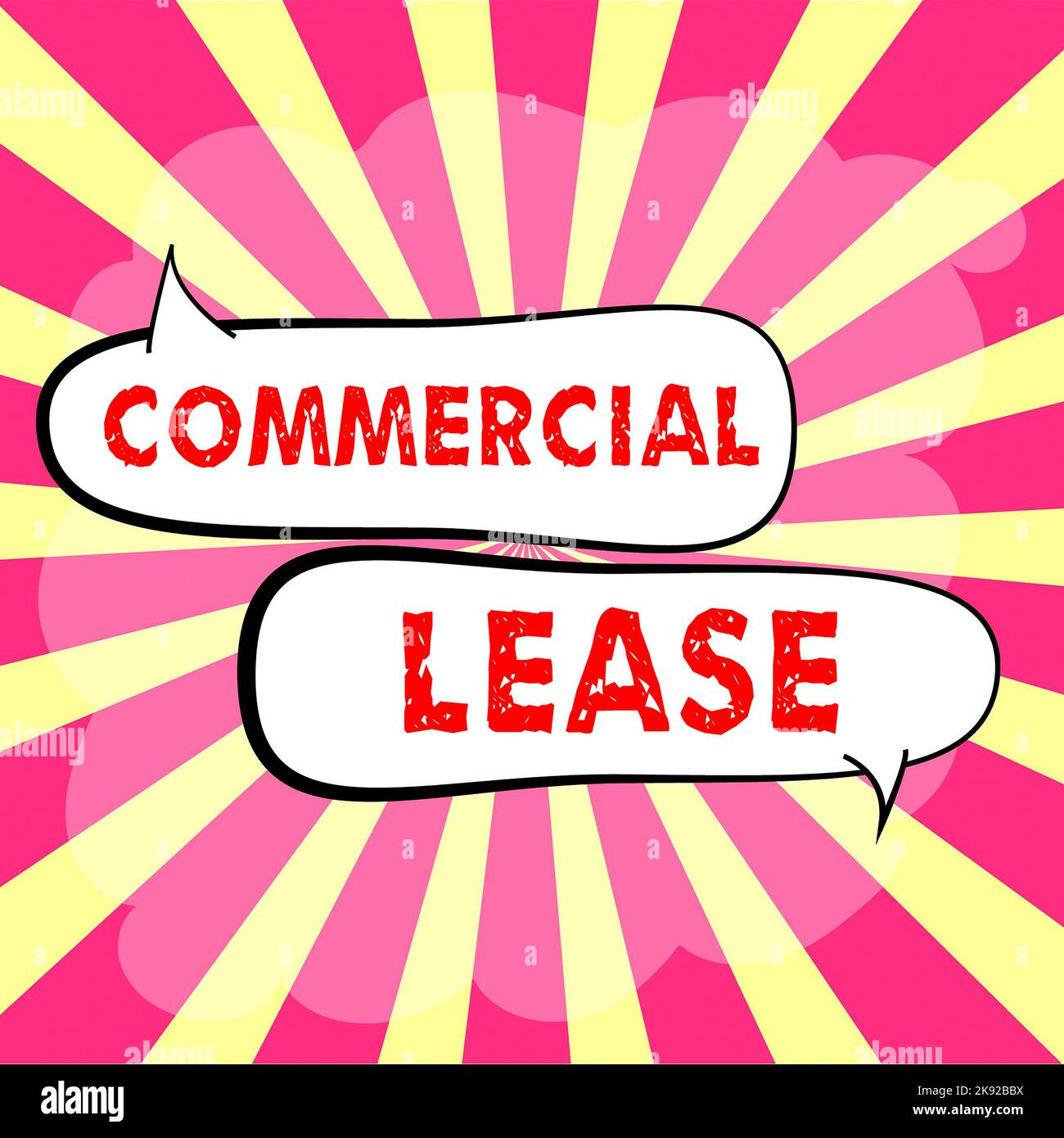 Text sign showing Commercial Lease. Word Written on study of both ...
