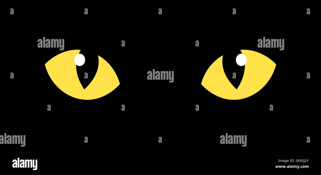 Animal eye yellow icon vector party cartoon dark poster. Happy