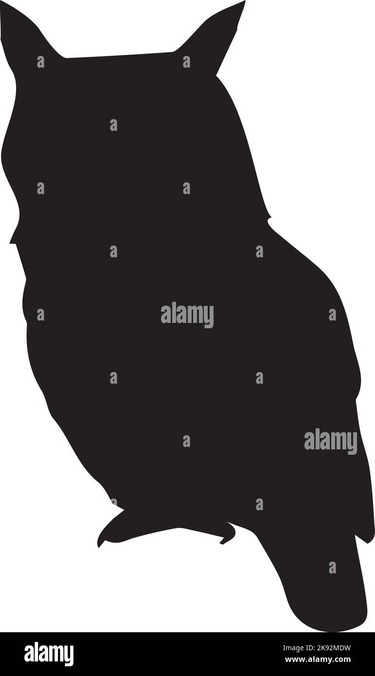 vector illustration of an owl silhouette. bird, animal Stock Vector ...