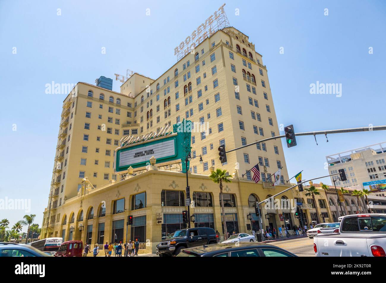 HOLLYWOOD, USA JULY 5, 2008 facade of famous historic Roosevelt