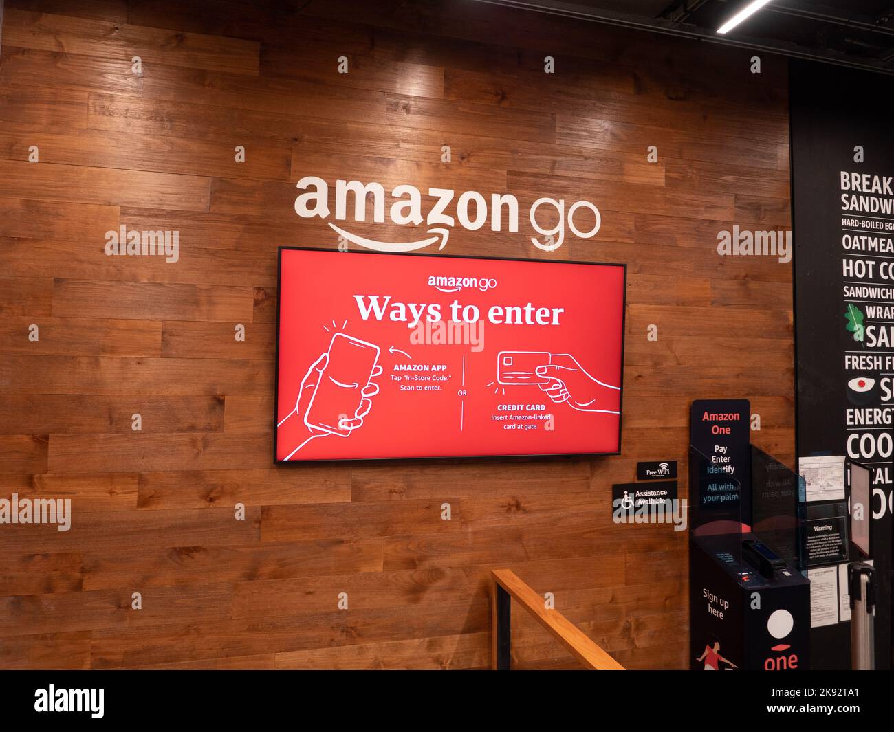 The interior of the Amazon Go store in New York City. Photo by Francis
