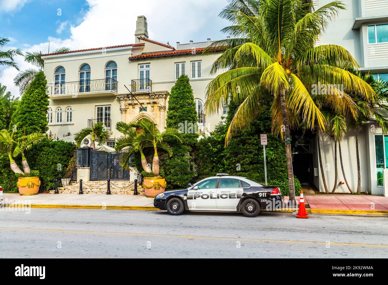 MIAMI,USA JULY 30, 2013 The Versace Mansion at Ocean Drive in Miami