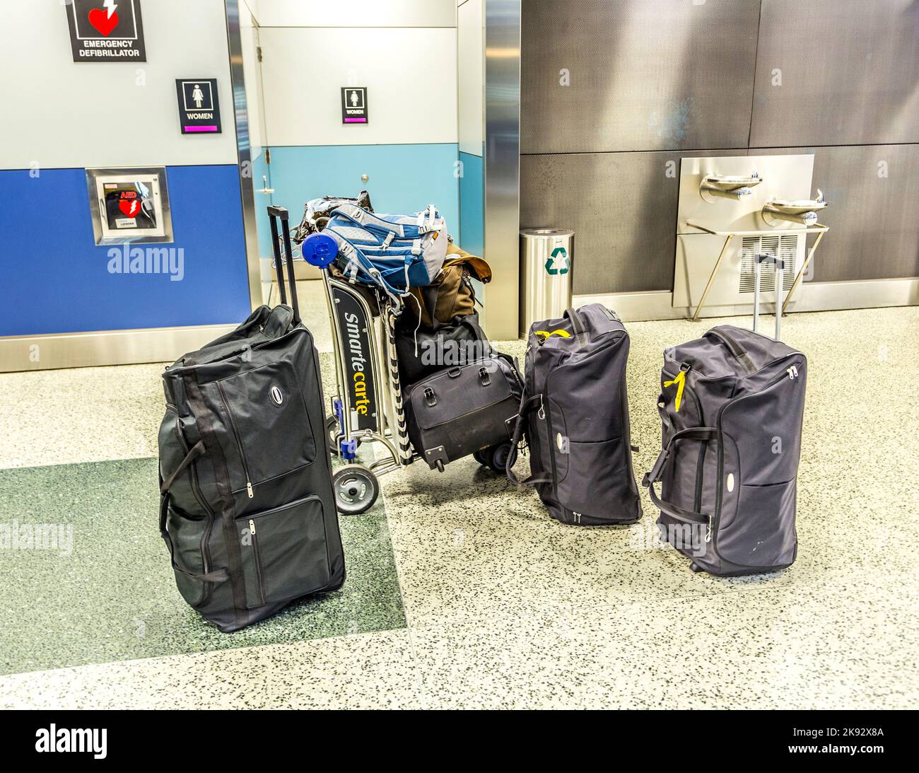 MIAMI, USA AUGUST 7, 2013 unattended baggage at Miami international