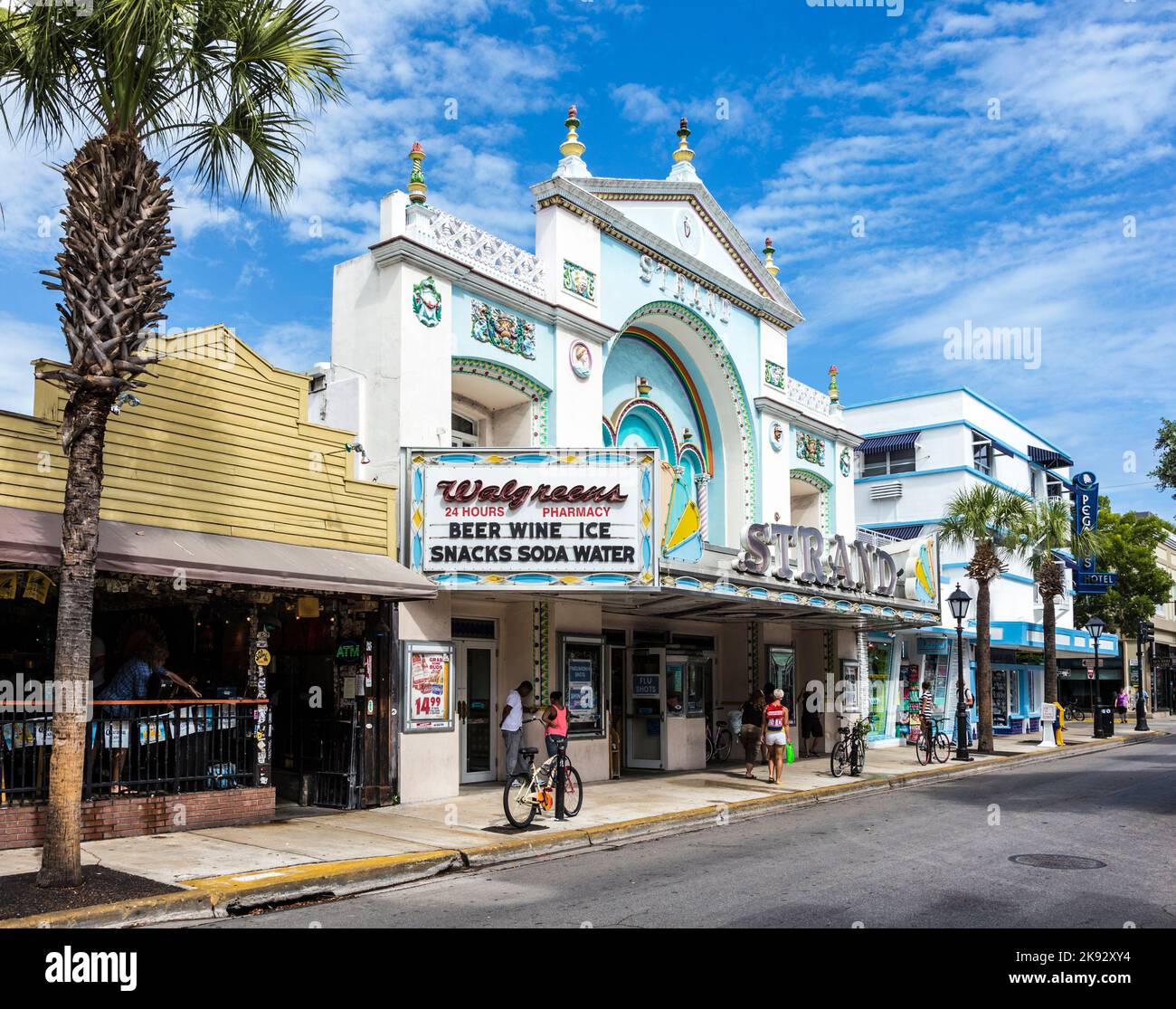 KEY WEST, USA - AUG 26, 2014: Key West cinema theater Strand in Key West, Florida, USA, It is a historic cinema but still in use. Stock Photo