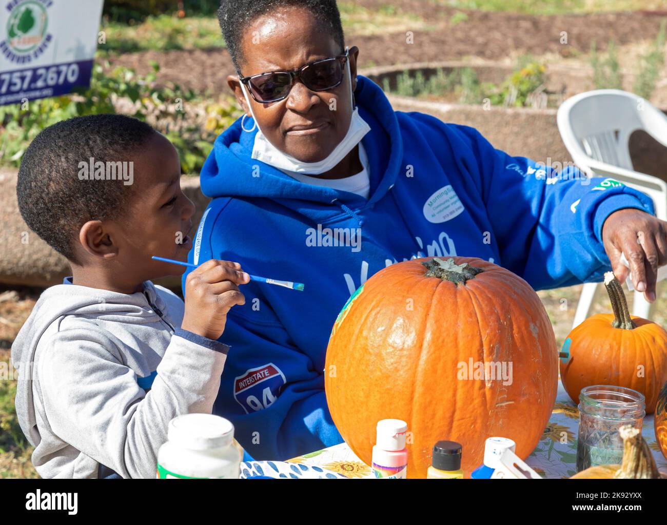 Detroit, Michigan - A fall festival in Detroit's Morningside neighborhood. The event was organized by the Motor City Grounds Crew. Stock Photo