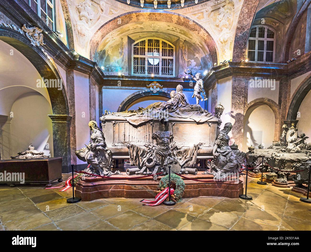 VIENNA, AUSTRIA APR 26, 2015 crypt of the Habsburger Queen Maria