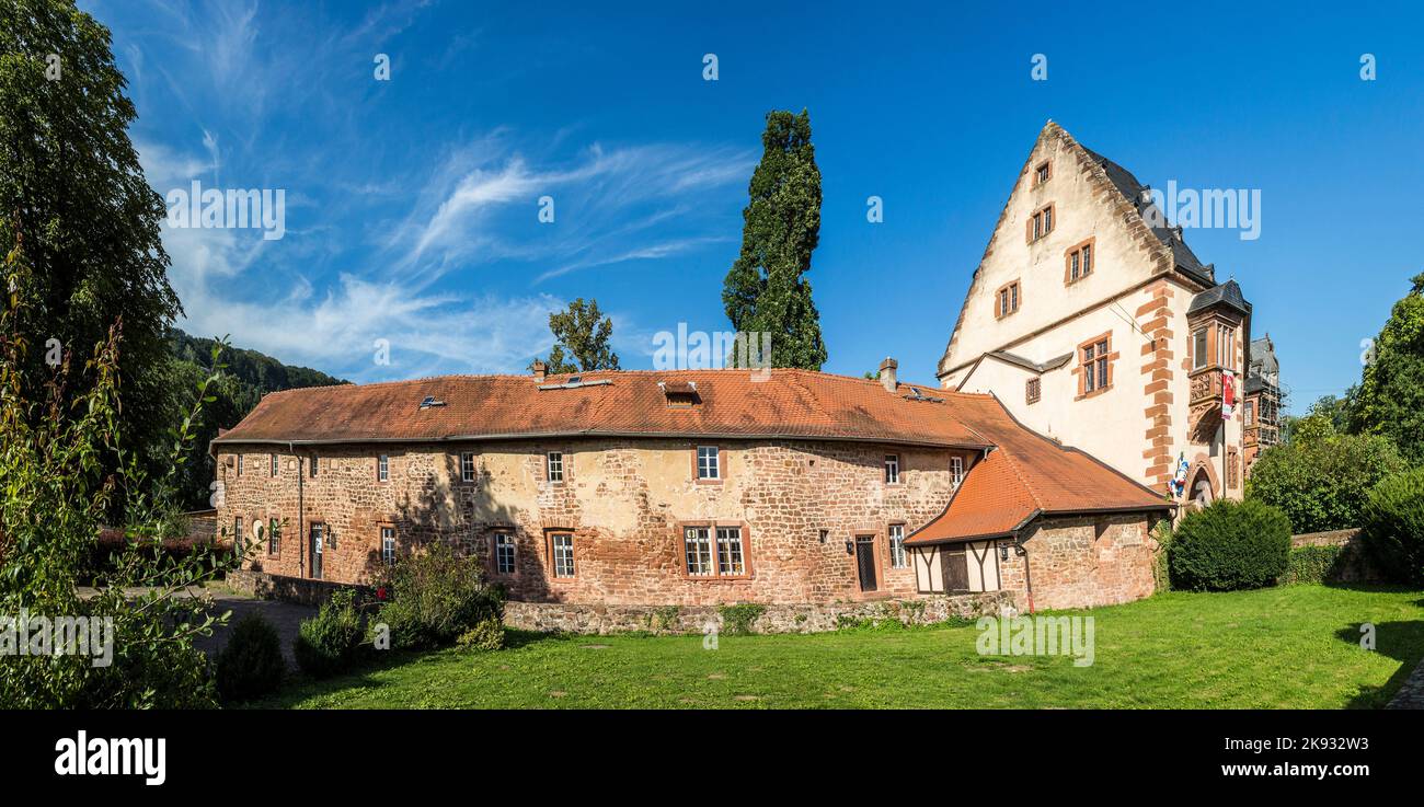 BUEDINGEN, GERMANY - AUG 30, 2015: old castle in medieval city of Buedingen, Germany.  Buedingen castle was built from a Hohenstaufen moated castle in Stock Photo