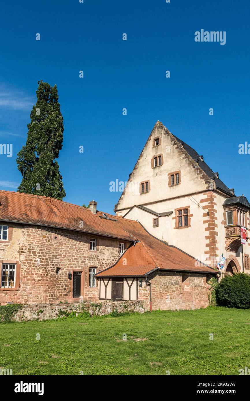 BUEDINGEN, GERMANY - AUG 30, 2015: old castle in medieval city of Buedingen, Germany.  Buedingen castle was built from a Hohenstaufen moated castle in Stock Photo