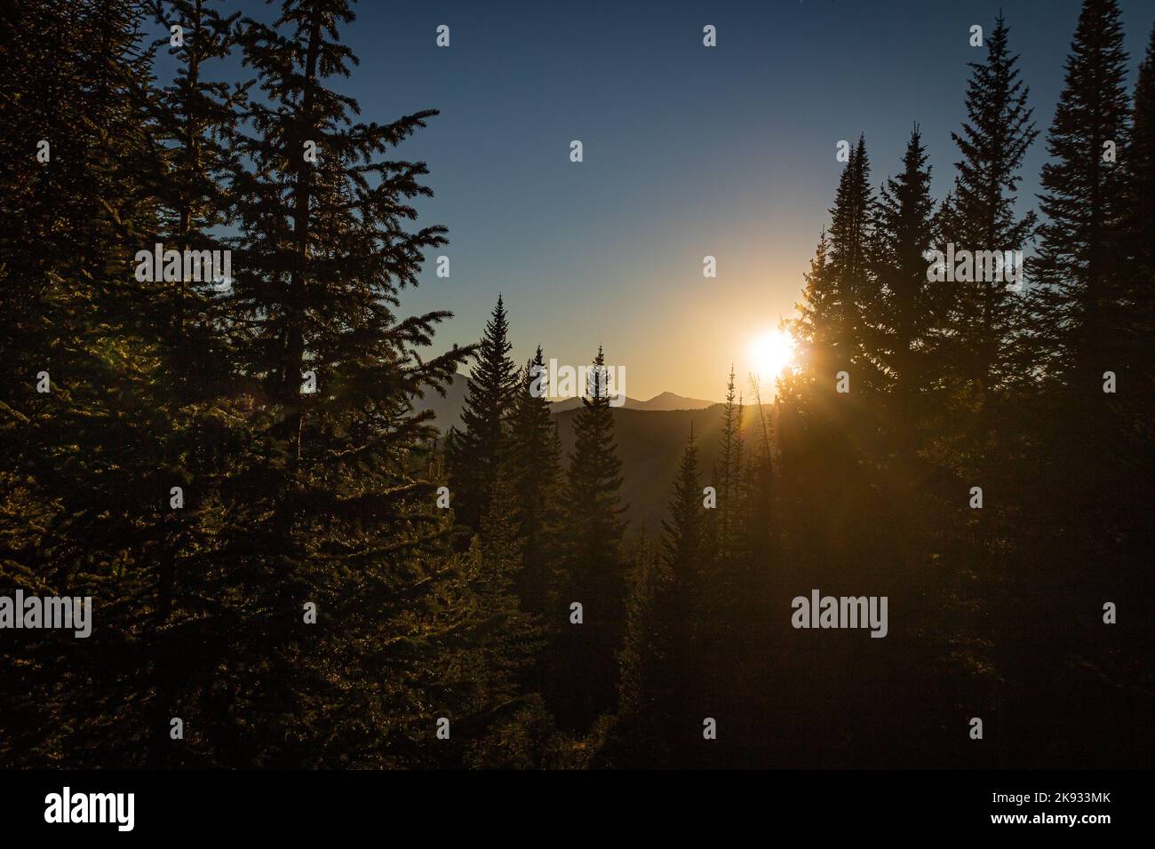 A sunset in the Holy Cross Wilderness area outside of Vail Colorado