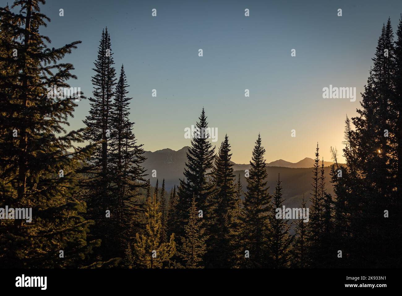 A sunset in the Holy Cross Wilderness area outside of Vail Colorado