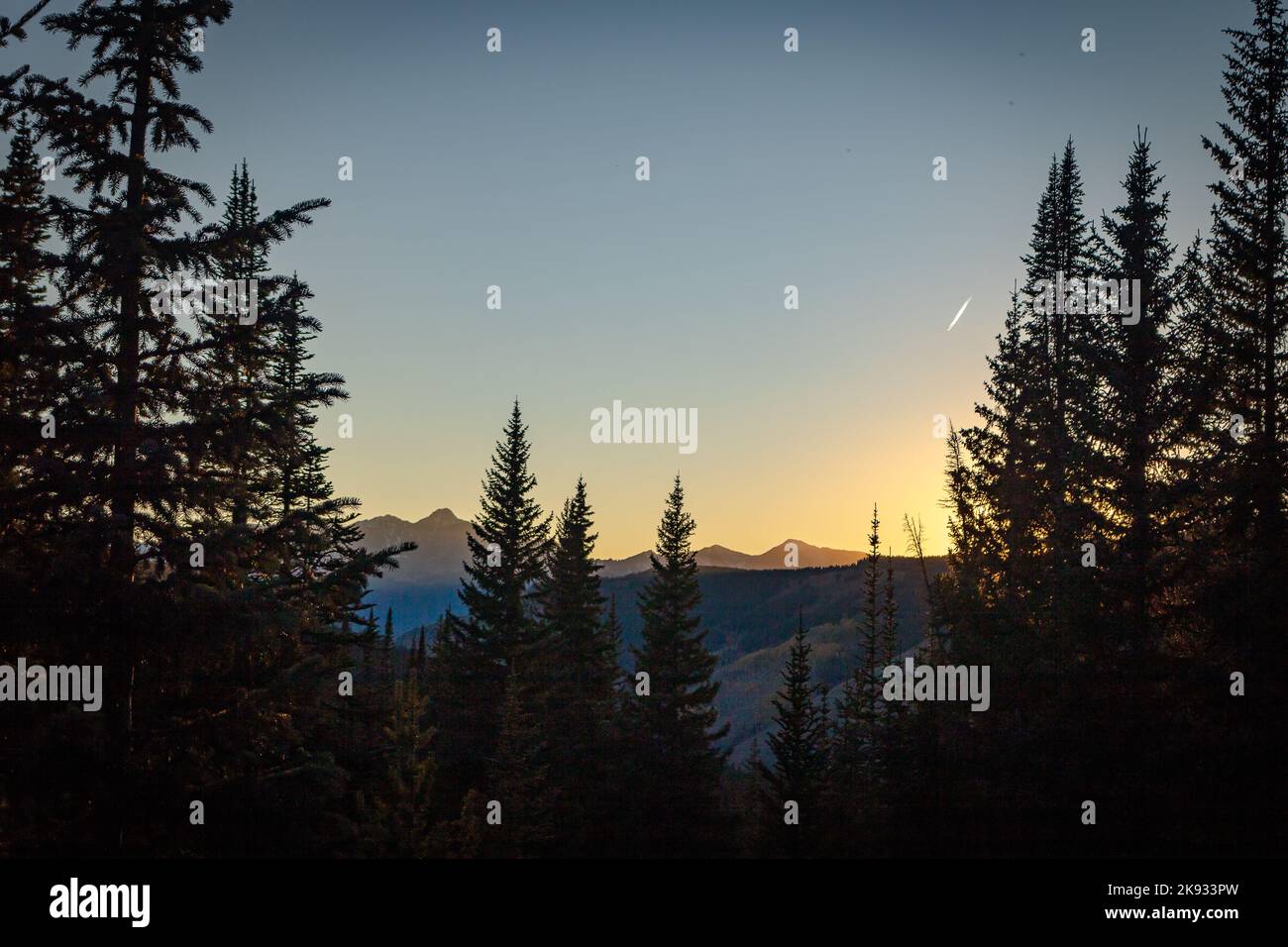 A sunset in the Holy Cross Wilderness area outside of Vail Colorado