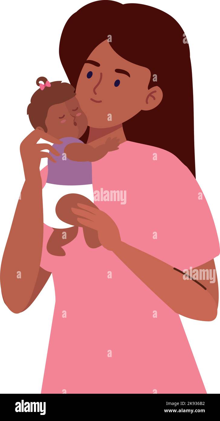 Love Mother Hugging Daughter Stock Vector Image And Art Alamy