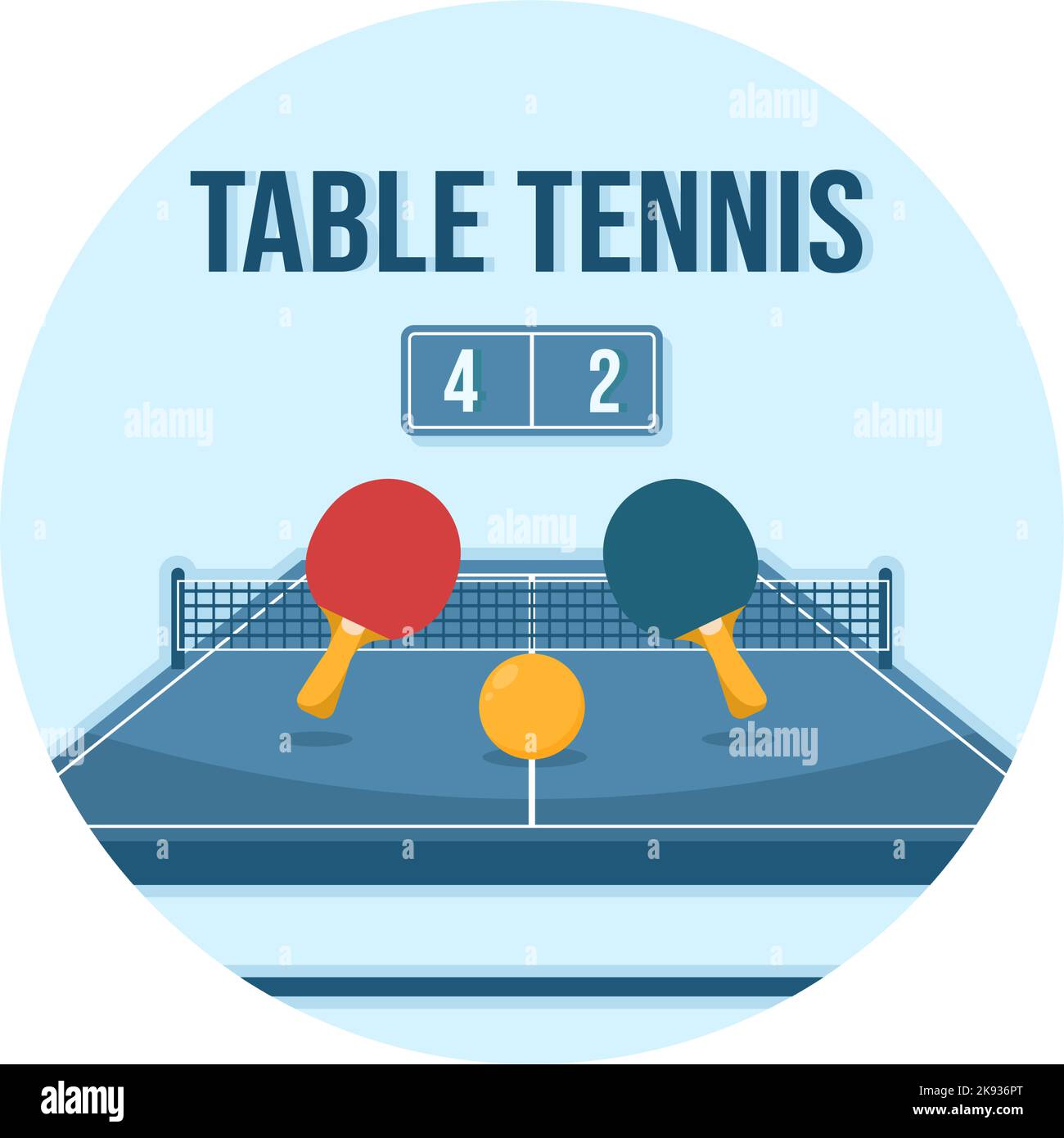 People Playing Table Tennis Sports with Racket and Ball of Ping Pong