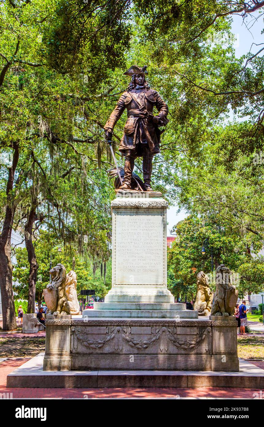 James Decatur Monument SAVANNAH, USA - JULY 22, 2010: memorial in Savannah for General ...