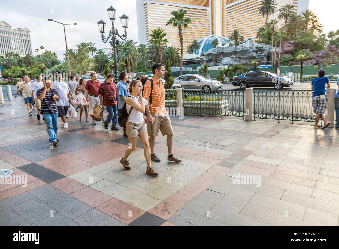LAS VEGAS, NEVADA, USA JULY 17, 2008 Pedestrians in downtown in Las