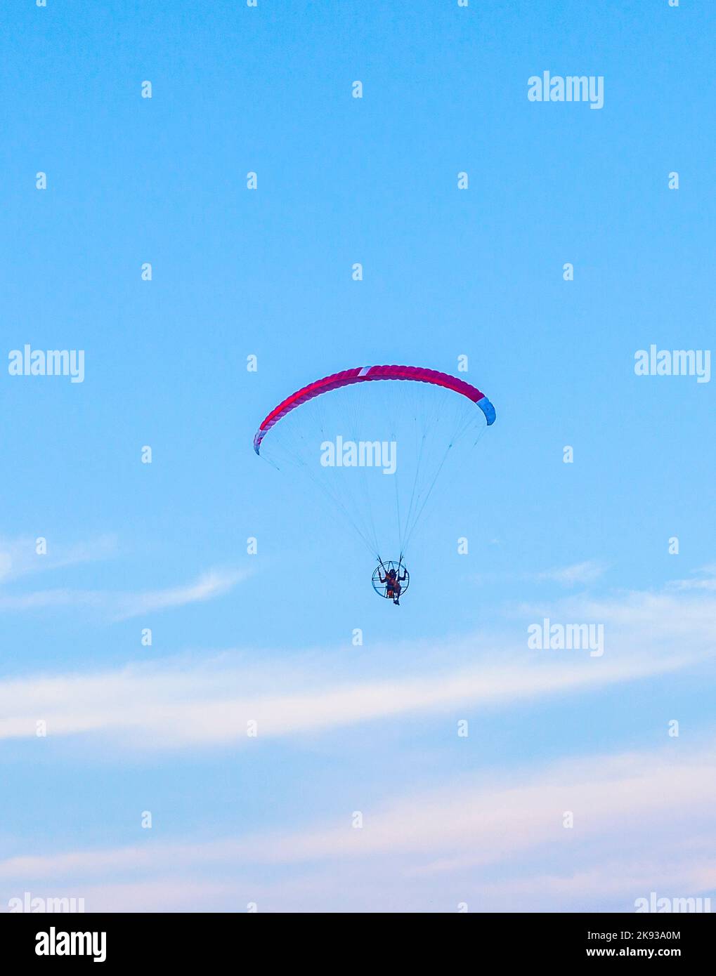 MIAMI, USA JULY 26 Paraglider flying along the beach on July 26