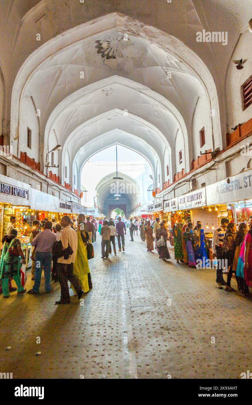 DELHI, INDIA NOV 11 people shop inside the Bazaar in the Red Fort on