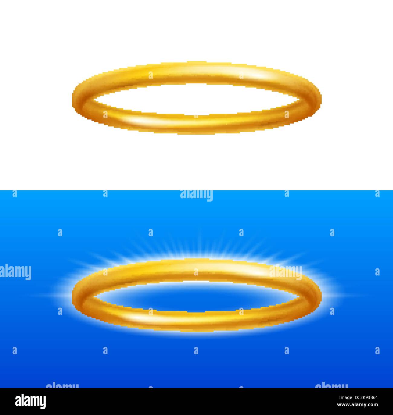 Blue Halo Angel Ring. Isolated on Black Background, Vector Illustration  Stock Vector - Illustration of golden, decoration: 172877973