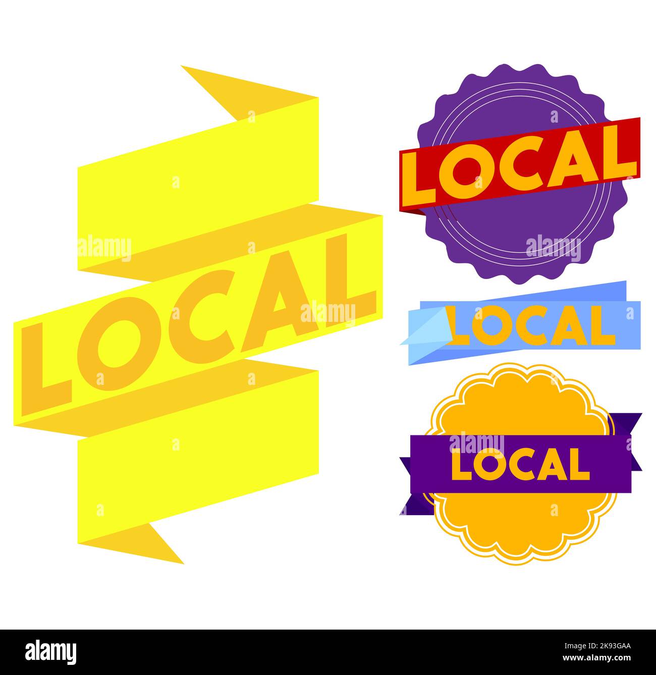 Set of ribbon with Local text. Banner template. Label sticker. Sign Stock Vector Image & Art Alamy