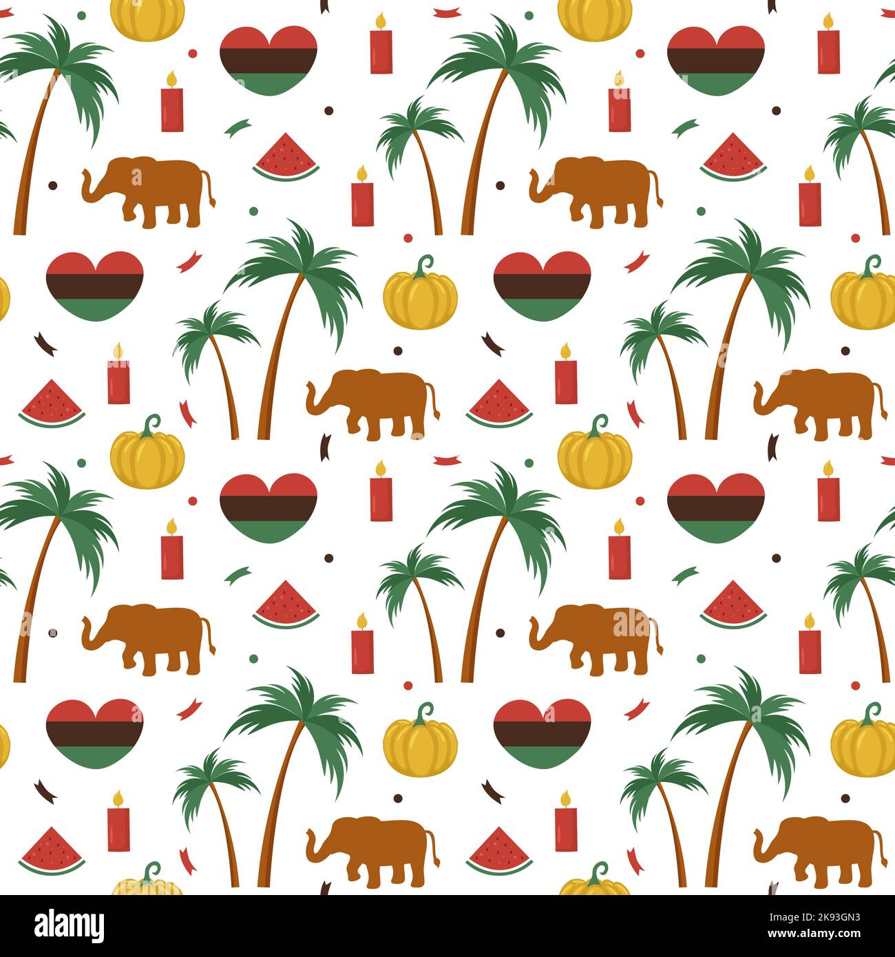Happy Kwanzaa Holiday African Seamless Pattern Design with Festival