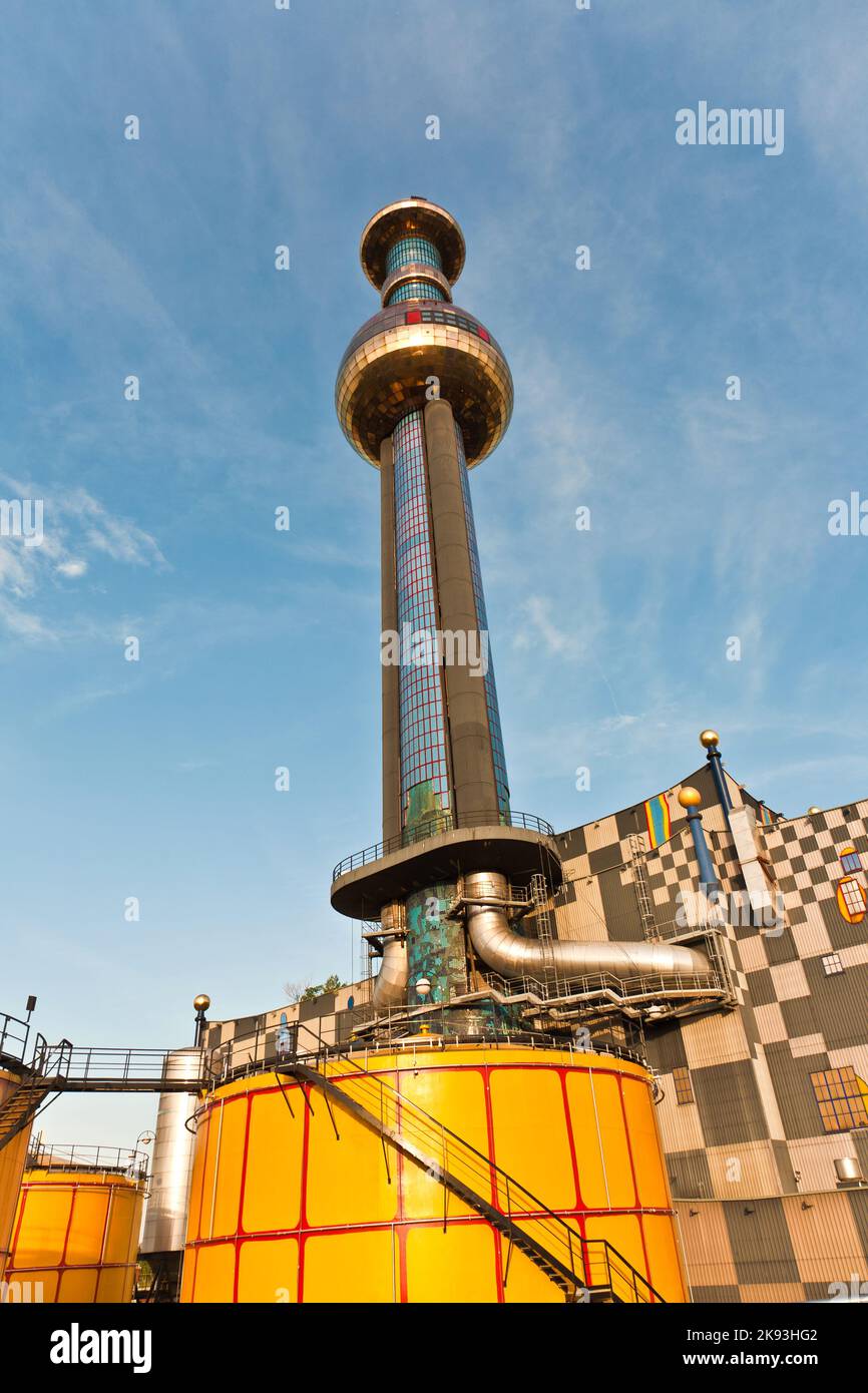 VIENNA, AUSTRIA - APRIL 25: Chimney of the most famous District heating
