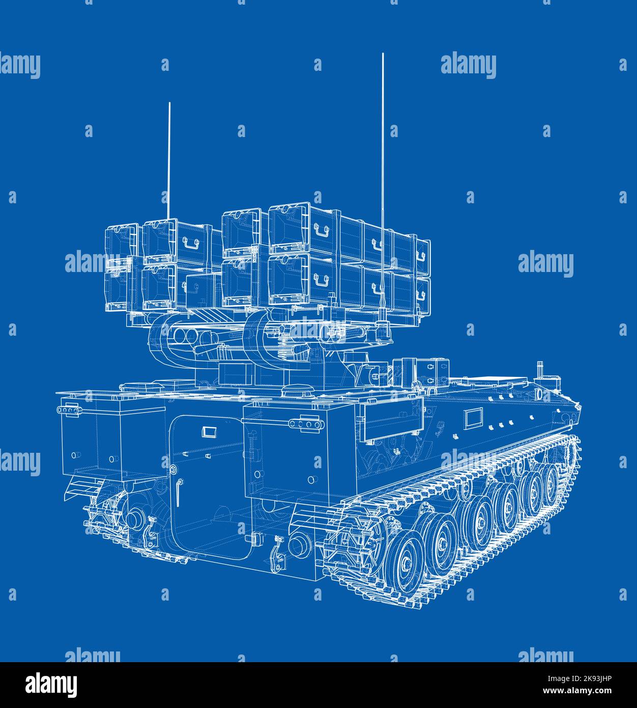 Military track missle system. Vector Stock Vector