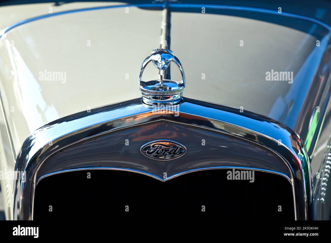 HOFHEIM, GERMANY - NOVEMBER 27, 2010: Ford sign at an oldtimer meeting ...