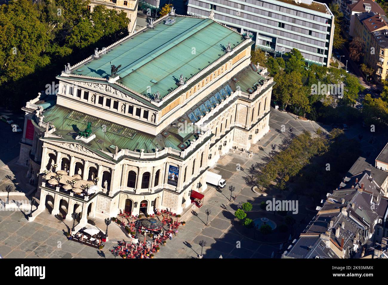 Frankfurt, Germany - October 1,2011: aerial of famous Opera house in ...