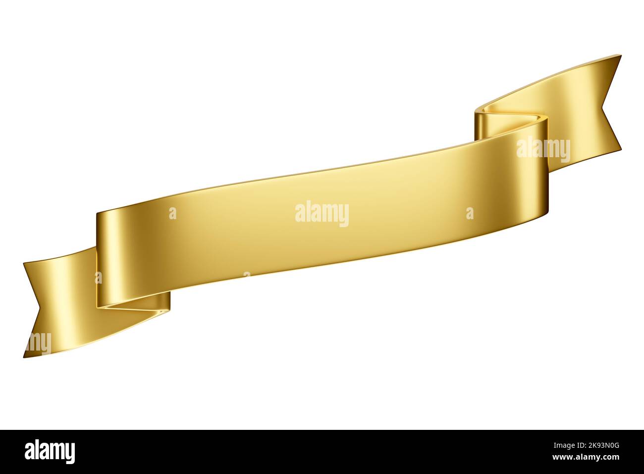 3d label ribbon. Glossy gold blank plastic banner for advertisment, promo  and decoration elements. High quality isolated render Stock Photo - Alamy