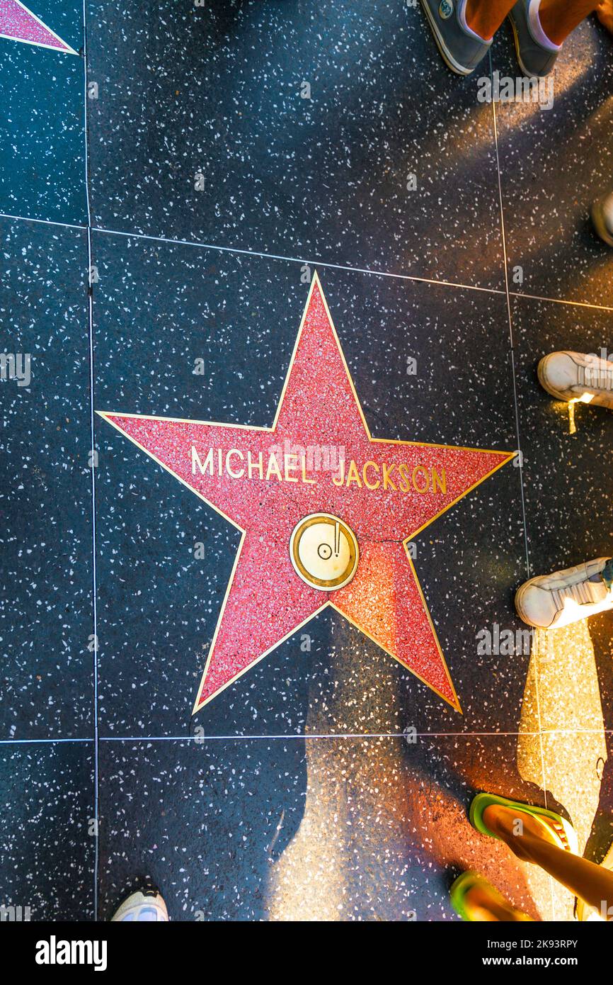 Michael jackson star on the hollywood walk of fame hi-res stock