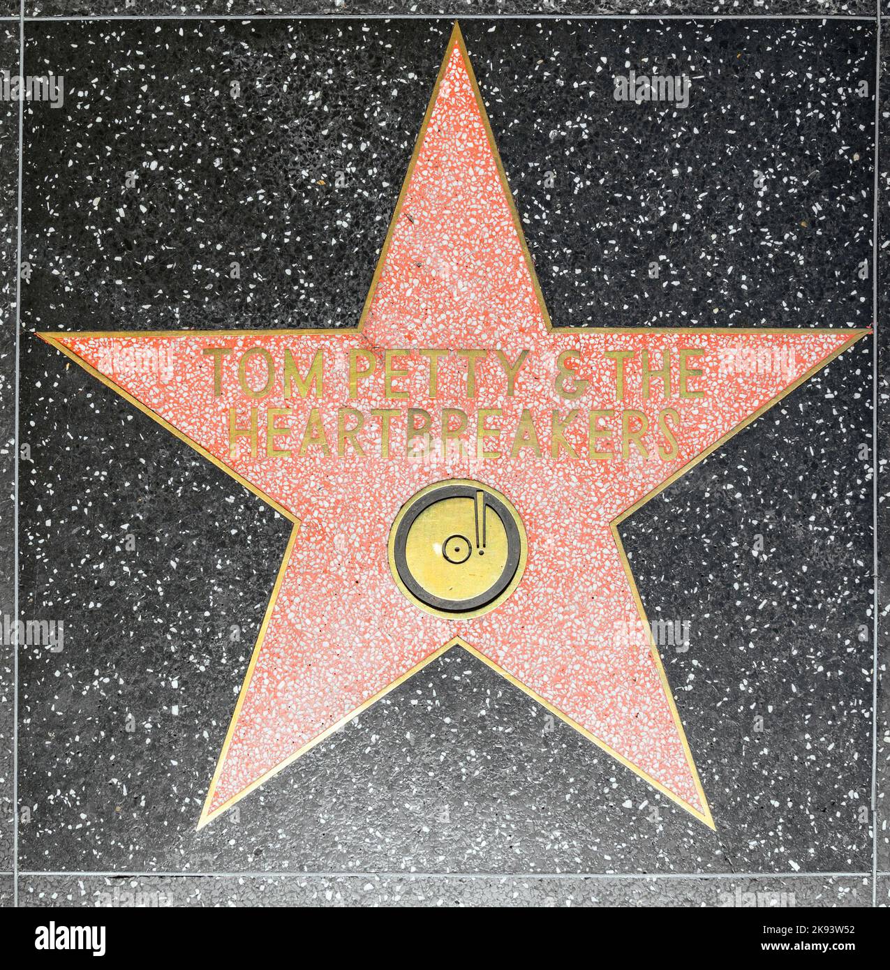 HOLLYWOOD - JUNE 26: Tom Petty & the Heartbreakers  star on Hollywood Walk of Fame on June 26, 2012 in Hollywood, California. This star is located on Stock Photo