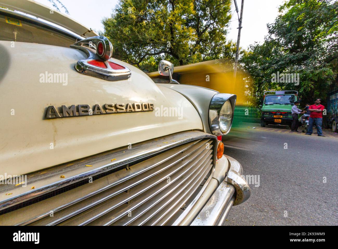 New Delhi October 14 Ambassador car parks at the street on October